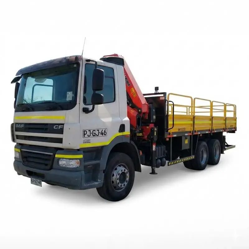 Arriendo de Camión Pluma 6.4 Ton. DAF modelo Camión CF 85 y Grúa PK 33002 en SK Rental con cobertura